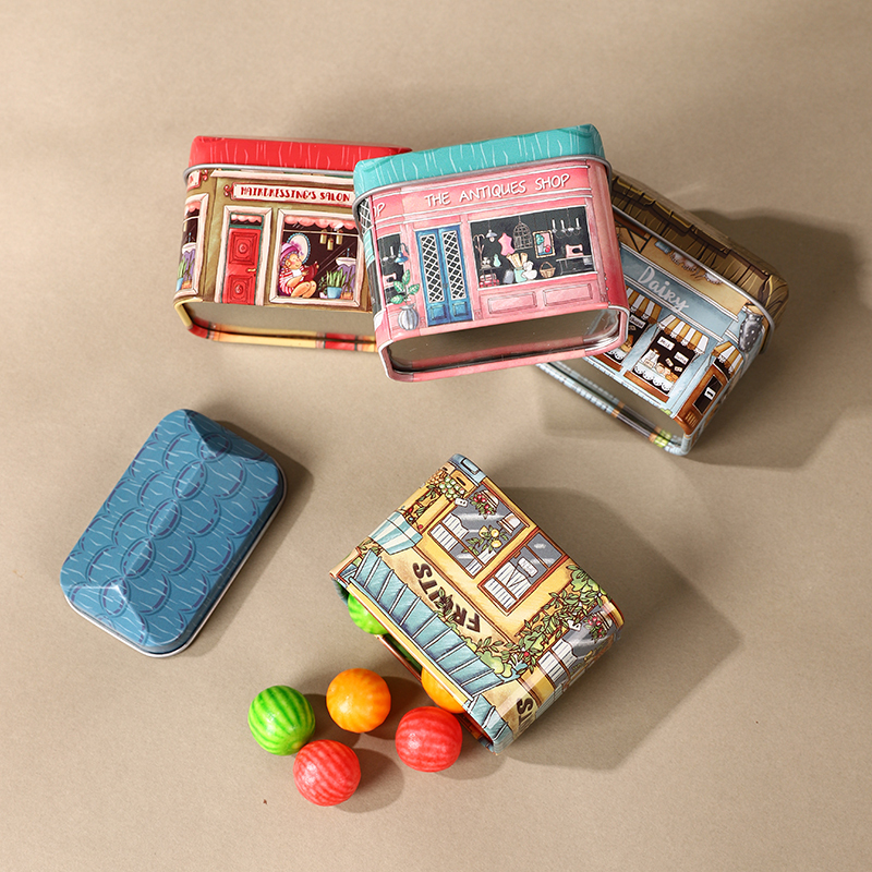Creative Thickened Tinplate Mini Candy Box, Portable Earbud and Jewelry Storage Box, Sealed Moisture-Proof Small Medicine Box