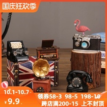 Desk decoration small ornaments retro creative American phonograph phone light luxury Mini Micro Pocket Gift