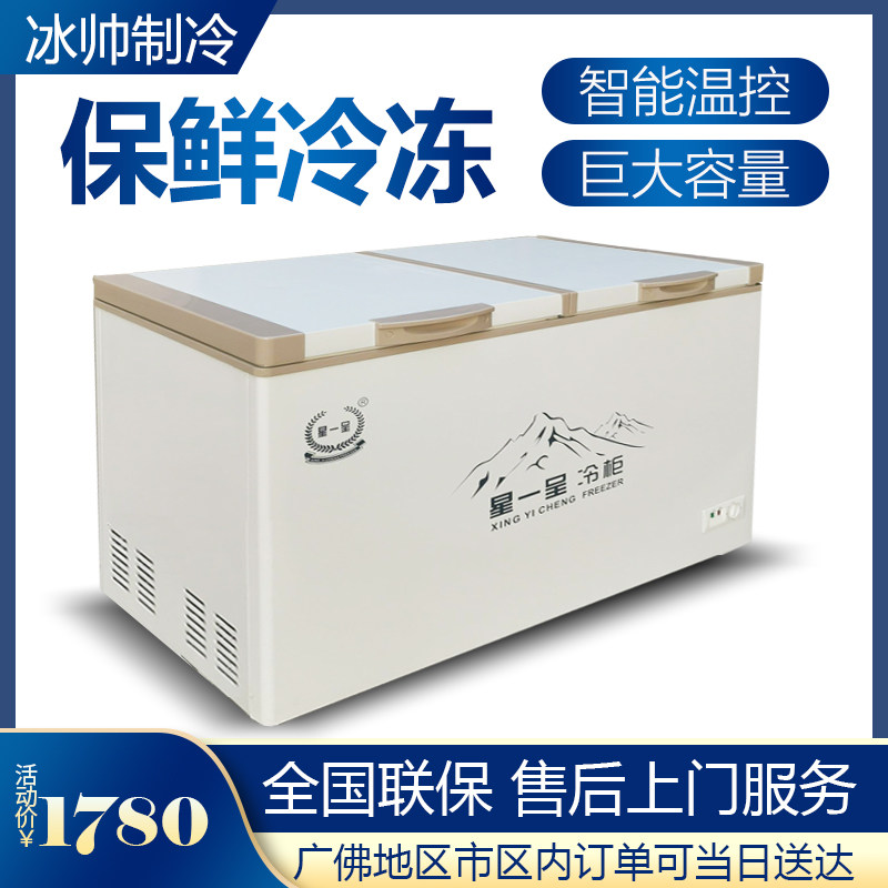 Freezer Commercial Large Capacity Home Preservation Frozen Dual-use Frozen Horizontal Fridge Refrigerated Cabinet Super Twin Warm Snow Cabinet