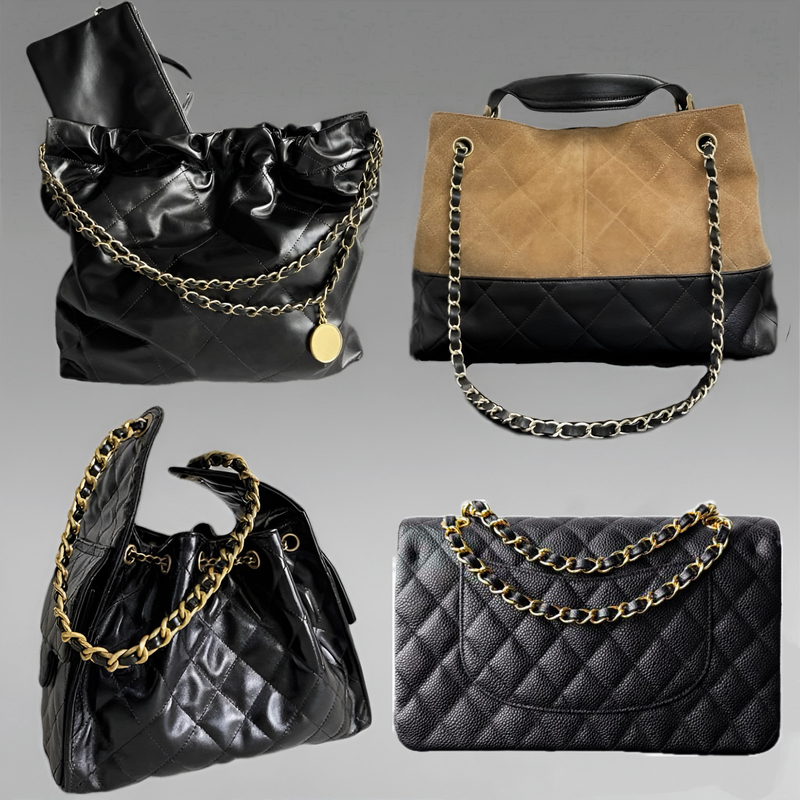 Mixed Style King~ New 22/25 Bag Cowhide Hobo Trash Bag 25A Suede Cf Quilted Single Shoulder Crossbody Women's Bag