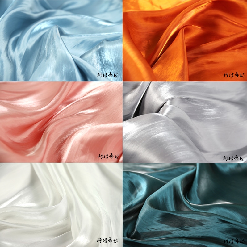 Super soft crrystal silk pearlescent fabric glossy silk dress