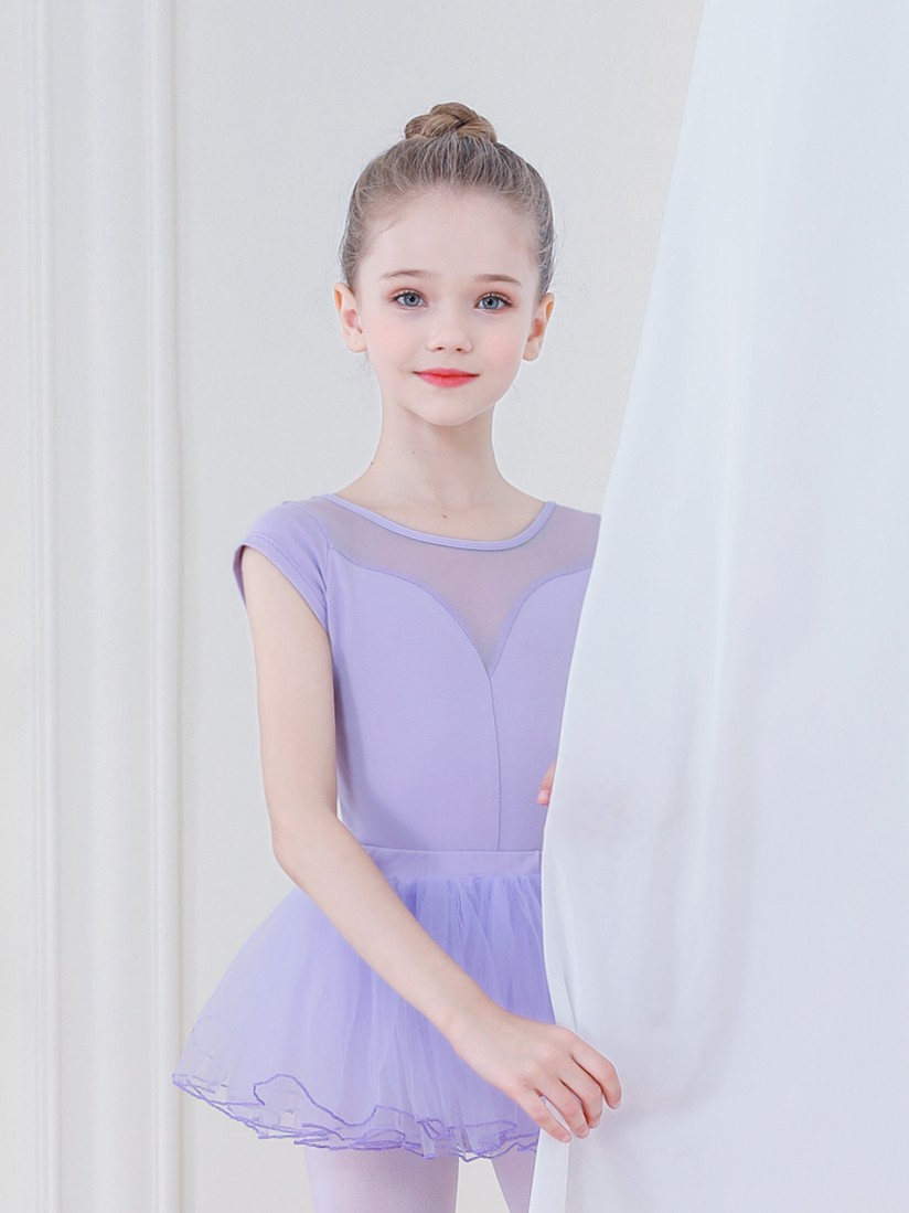 Dance dress for children and girls short sleeves Chinese dance dress girls dance dress split summer ballet skirt