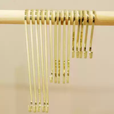 Clothing store golden S hook extended hook Titanium alloy s-shaped flat hook to hang clothes pants bag hat metal hook