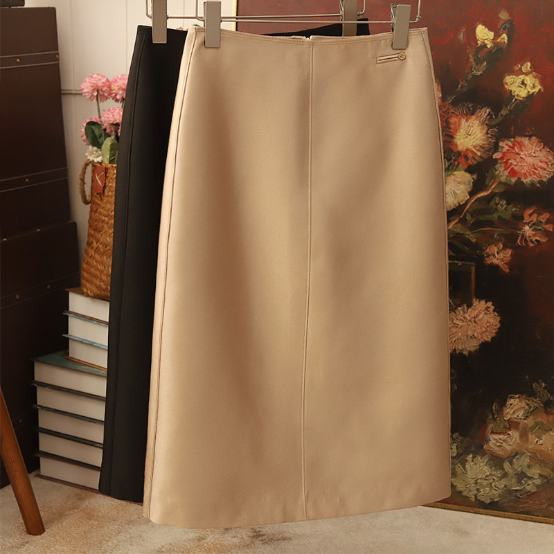 Self-Remain recommendation 2022 New high waisted wool half body slim fit with long version of the knee A word long dress