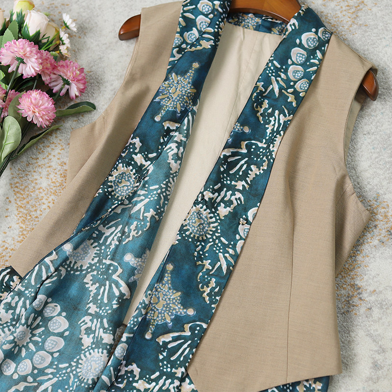 How beautiful silk ribbon and fake two small suit vest vest vest of leisure sleeveless short horse clamp