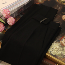 Give full score not enough design sensation Little crowdBlack casual Western pants woman high waist display slim foot pants spring and autumn