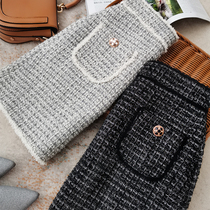  Especially recommended to look good at the whisker side small fragrance wool woolen skirt thin high-waisted A-line short skirt