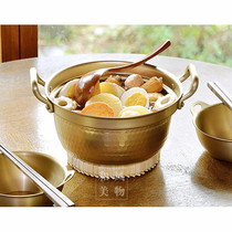 Warm-hearted Japanese imported Beilu double-eared aluminum pot with wooden lid household small hot pot soup pot steamer steamer