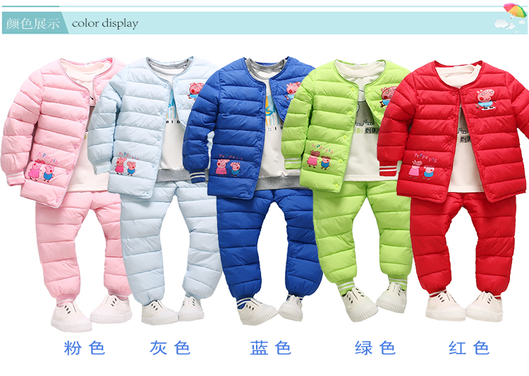 Bộ đồ cotton cho bé xuống 2-7 tuổi bé trai và bé gái áo khoác cotton dày ấm 3-4-5-6 Bộ đồ cotton hai mảnh cho bé quần áo cho bé gái