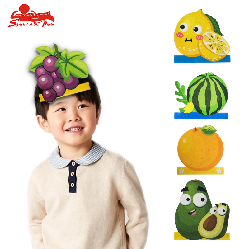 Children's Day Fruit Headwear Banana Watermelon Apple Peach Picture Recognition Kindergarten Sports Day Performance Props