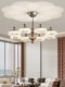 2025 New Mid-Century Style Living Room Lamp Main Light Walnut Color Dining Room High-End Eye Protection Lamp Creative Water Drop Chandelier