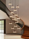Staircase Chandelier 2026 New Model, Mid-Century Style, Elegant and High-End, Cream Style Water Drop Loft Duplex Open Space Long Chandelier