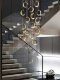 Postmodern Internet-Famous Villa Staircase Chandelier, Long Chandelier for Duplex Buildings, Light Luxury Nordic Living Room Loft Circular Chandelier Lighting