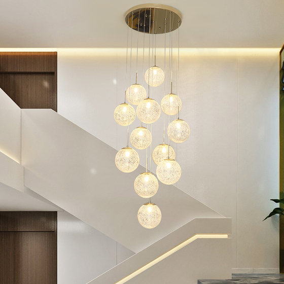 Loft Apartment Chandelier Modern Minimalist Villa Light Luxury Duplex Corner Long Staircase Chandelier 2022 New Model