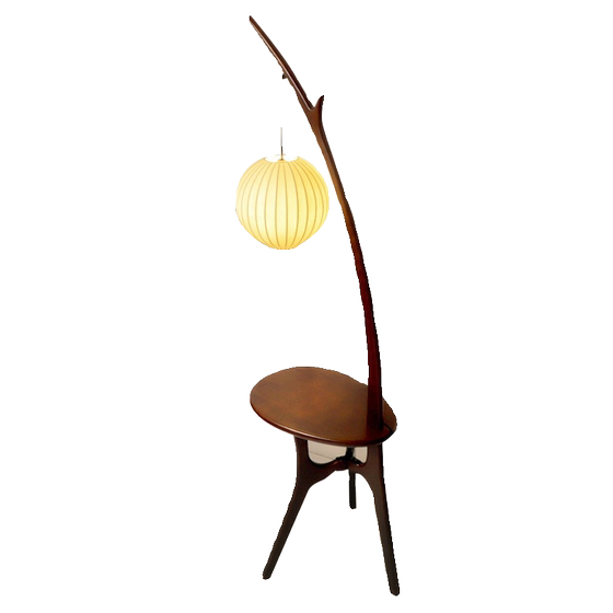 Medieval Coffee Table Floor Lamp Retro Grapefruit Solid Wood Side Table Living Room Lamp Designer Wabi-Sabi Style Fishing