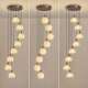 New Vintage-Style Staircase Chandelier for Villa Duplex Stairwell, High-Ceiling Large Chandelier, Retro Classic Fabric Chandelier