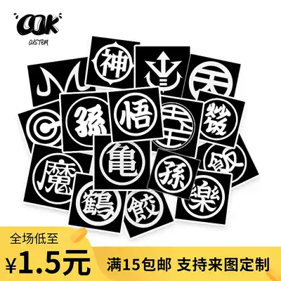 DIY sneakers custom AJAF1 scratch show spray painting template Dragon Ball Wukong logo word cover sticker customization