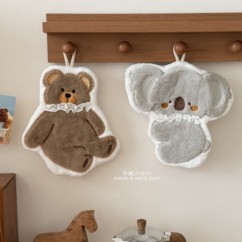 Cute Cartoon Koala Bear Hand Towel Hanging Kitchen Coral Velvet Super Absorbent Quick-Drying Towel Cute Cartoon Koala Bear Hand Towel Hanging Kitchen Coral Velvet Super Absorbent Quick-Drying Towel
