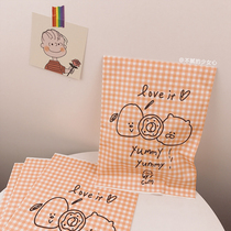 Girl heart * Korean sweet orange plaid gift bag abstract stick drawing bag cute small bag paper bag