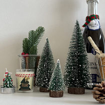 Christmas tree powdered snowflake wooden Christmas tree ornaments Christmas window atmosphere accessories decorations Christmas gifts