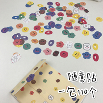 Not greasy girl heart * cute irregular smiling face cartoon smiley face sticker hand account small sticker 110 a set