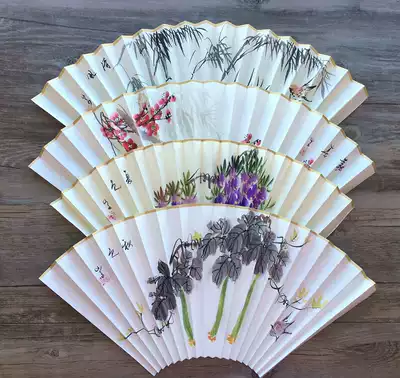 Pure hand-painted folding fan fan 9-95 inch 18 square pure hand-painted fan rice paper folding fan Fan Fan