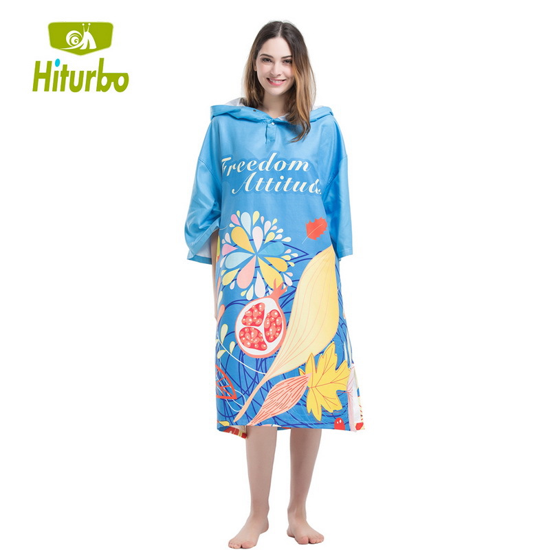 Hiturbo Haitaibo Beach Bathrobe Jacket Quick-drying Portable Windproof Warm Dressing Swimming Diving Slot Canopy