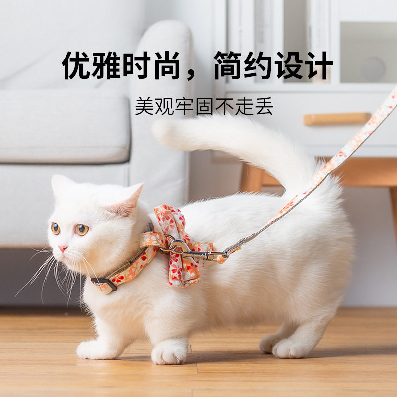 New Japanese style cat traction rope artificial font and wind kitty breast-holding baby bag traction rope to regulate cat-chain pet supplies