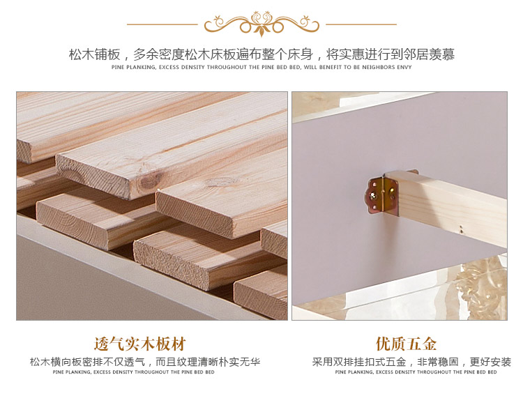 giường phòng ngủ châu Âu sâm banh sang trọng 2 m 2 m 2.2 m hôn nhân giường Phòng Deluxe giường đôi cung điện công chúa - Giường giường trẻ em