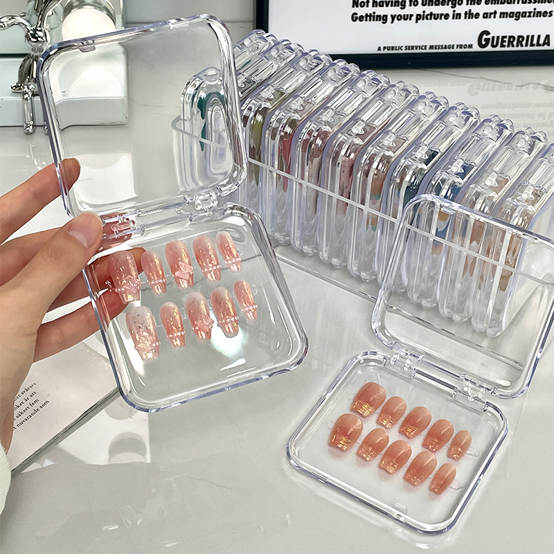 Handmade Nail Storage Box, Acrylic Transparent Sealed Collection Dust-Proof Nail Piece Display Box, Rectangular Display Basket Handmade Nail Storage Box, Acrylic Transparent Sealed Collection Dust-Proof Nail Piece Display Box, Rectangular Display Basket