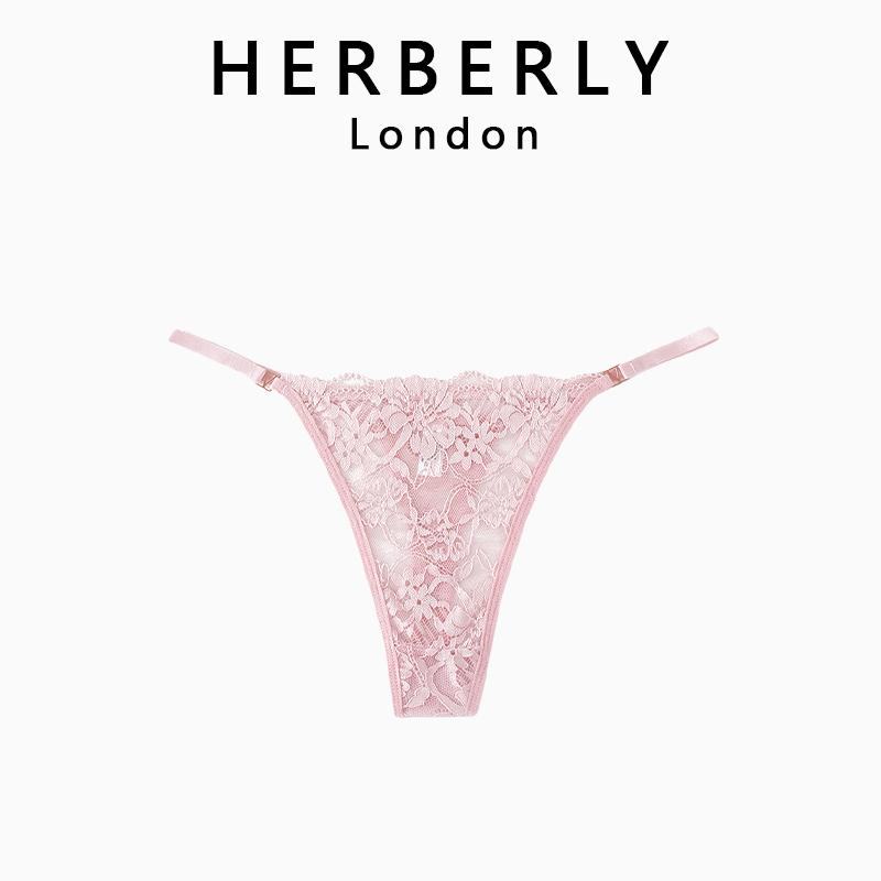 British Herberly European and American Seductive Lace Women's Thong with Floral Embroidery, Sexy, Breathable, Seamless Underwear