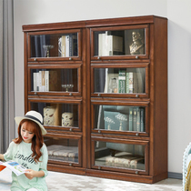 American bookcase shelve shelf with door glass door solid wood armoire home children bookcase poussières-proof floor book room bookcase