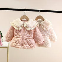 Girls winter clothes 2021 new baby clothes children winter coat baby cotton clothes girls foreign style coat princess