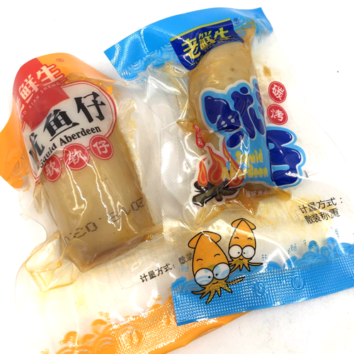  Dalian specie produce old fresh squid with seeds ready-to-eat seafood Soft and soft-paparazzi Carbon toasted squid 500g