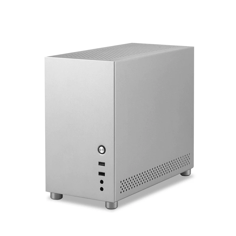 Серебряный полностью алюминиевый корпус для стеклянной панели SKTC HX BOX 100 мини-корпус, совместим с блоком питания SFX