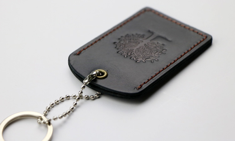 Làm bằng tay da thẻ nhỏ bộ da keychain nhỏ xe buýt thẻ bộ bạch tuộc thang máy kiểm soát truy cập thẻ bìa ví nữ mini