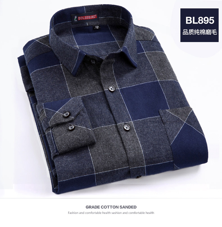 Mùa thu kẻ sọc cotton kẻ sọc nam dài tay trung niên lỏng cotton trung niên cha tải áo XL mẫu áo công sở đẹp