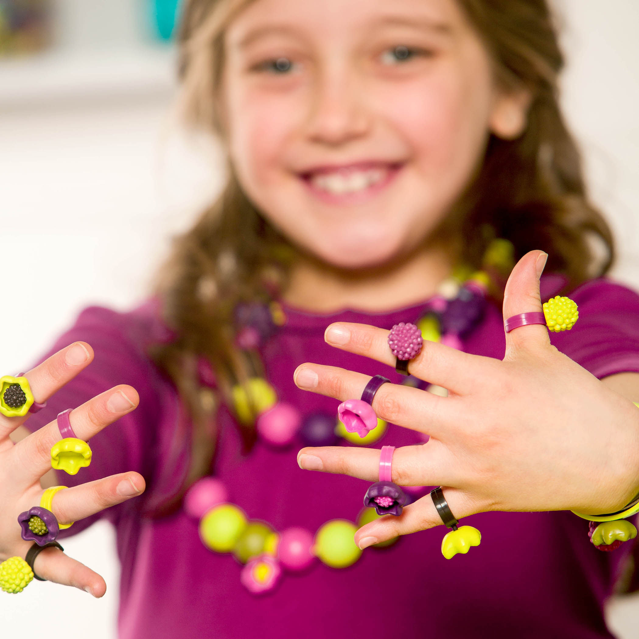 American Bile BToys Popup children's creative DIY handcrafted beads toys No rope Girl earrings Jewelry Gift-Taobao