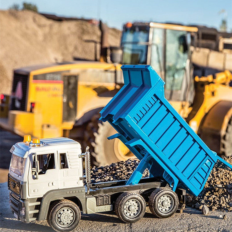 North America Driven Large child engineering car model Crane Bulldozer Digging truck Sliding toy car