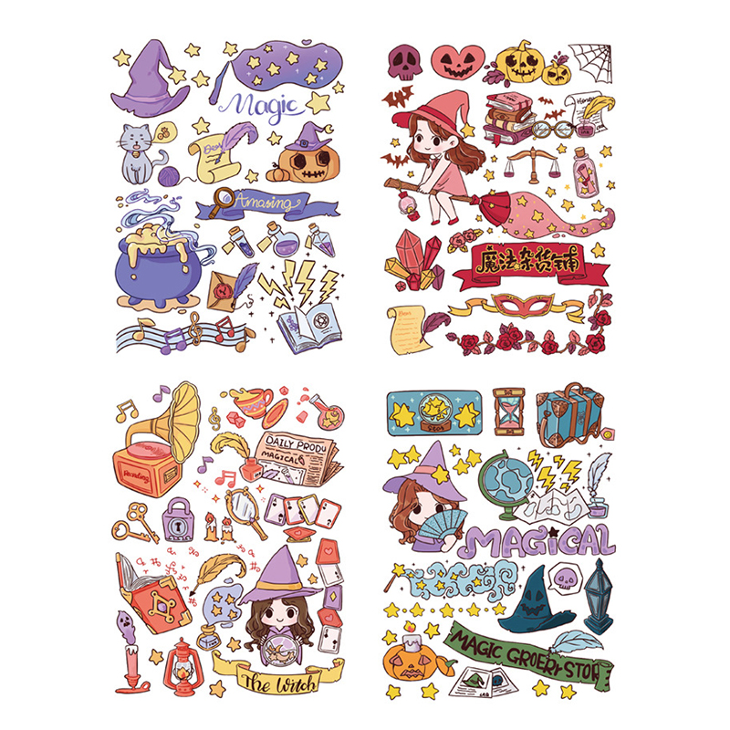 Magic Grocery Store (4 In)Cartoon lovely Wood in Hand account Stickers diy source material daily expression diary decorate Girlish heart Paper and tape