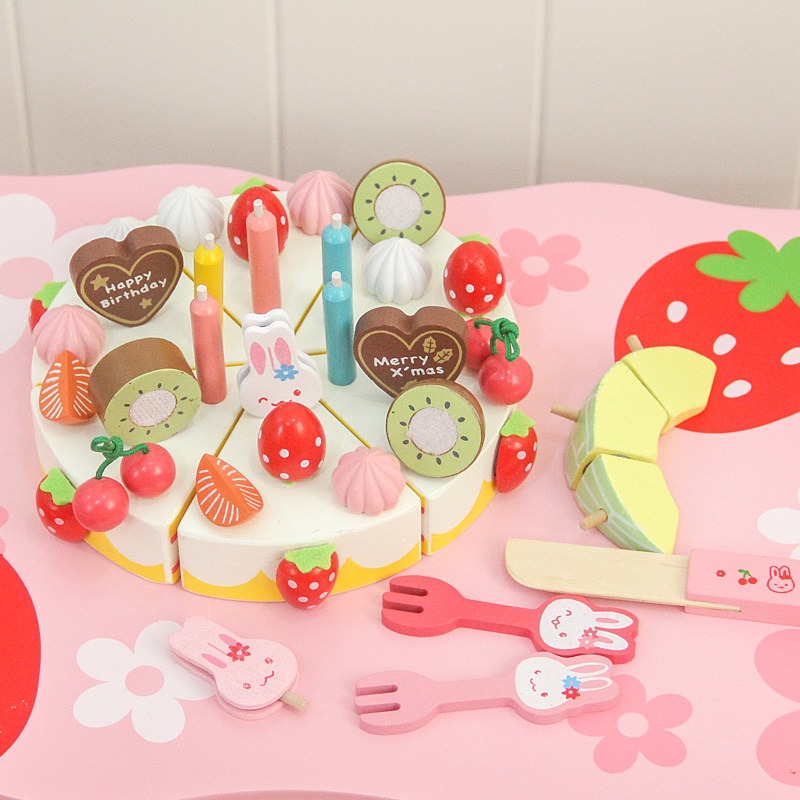 Simulation Tea Set Cake Young Children Woody Chiche Leover Home Kindergarten Toy Girl Baby Birthday Present-Taobao