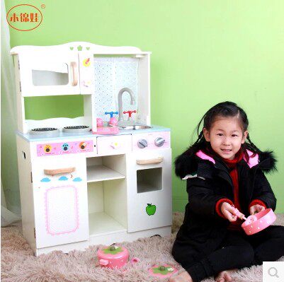 2017 new large number sound effect simulation kitchen chopping hearth children over home wooden toy birthday present-Taobao