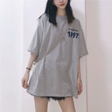 Брендовая футболка с коротким рукавом для школьников, в корейском стиле, свободный крой