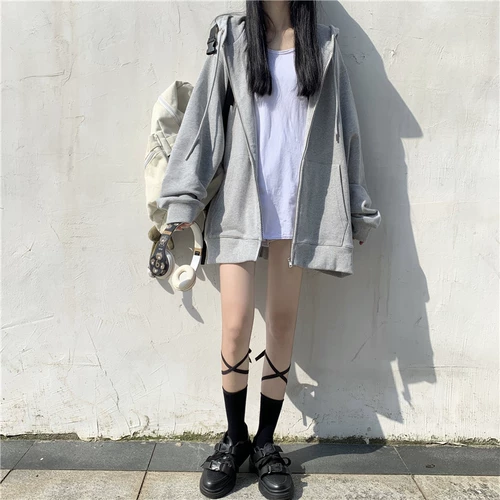 Брендовая осенняя толстовка с капюшоном, цветная куртка, кардиган, оверсайз, в корейском стиле