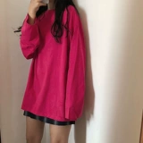 Осенний лонгслив, цветная приятная телу рубашка для отдыха, свободный крой