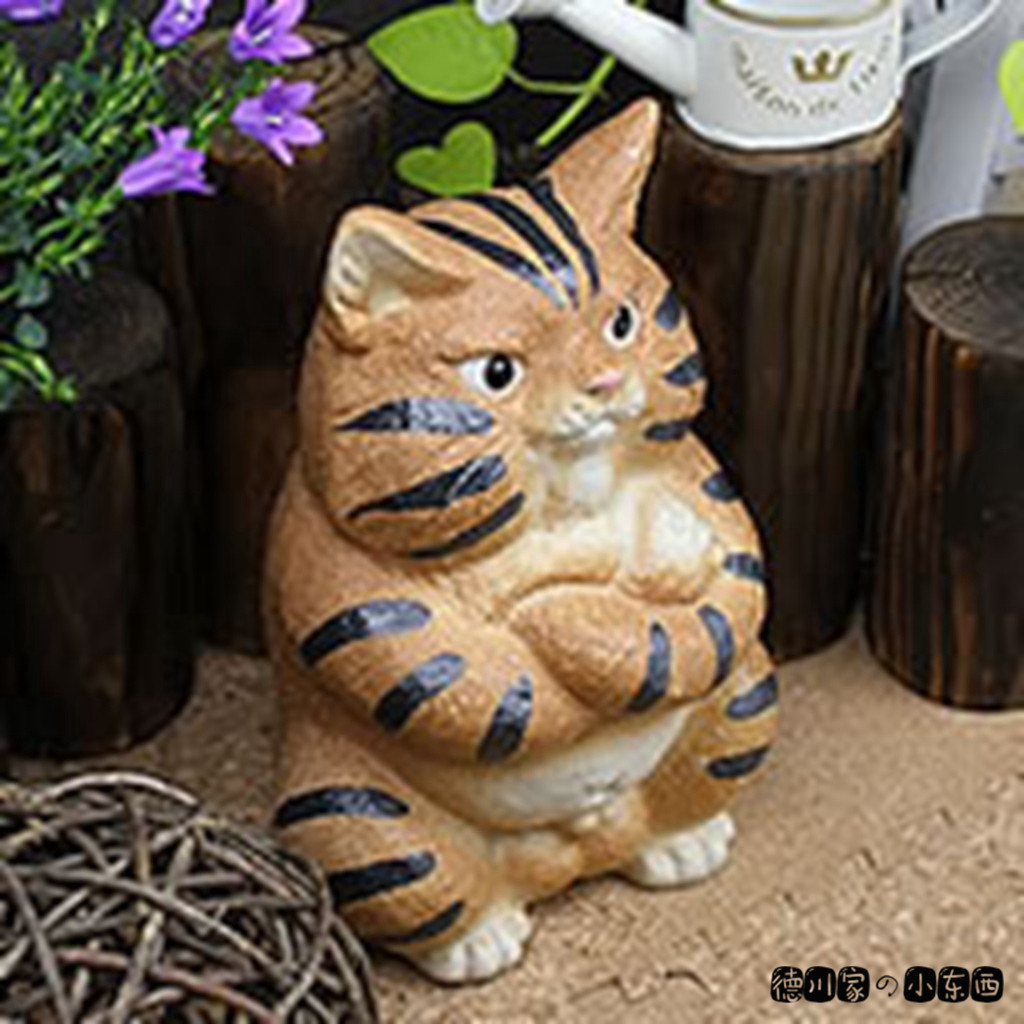 Japan Shigaraki Burning Yellow Tiger Cat Cat Cute Traditional Japanese Style Ceramic Ornament