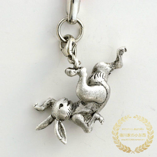 Japanese traditional and windbird drama rabbit brass silver phone backpack pendant decoration