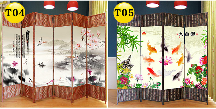 Trung Quốc phong cách gấp màn hình di động đơn giản phòng khách hiện đại phòng ngủ trang trí tường hiên hai mặt vải gấp màn hình căn hộ nhỏ - Màn hình / Cửa sổ vách lam gỗ