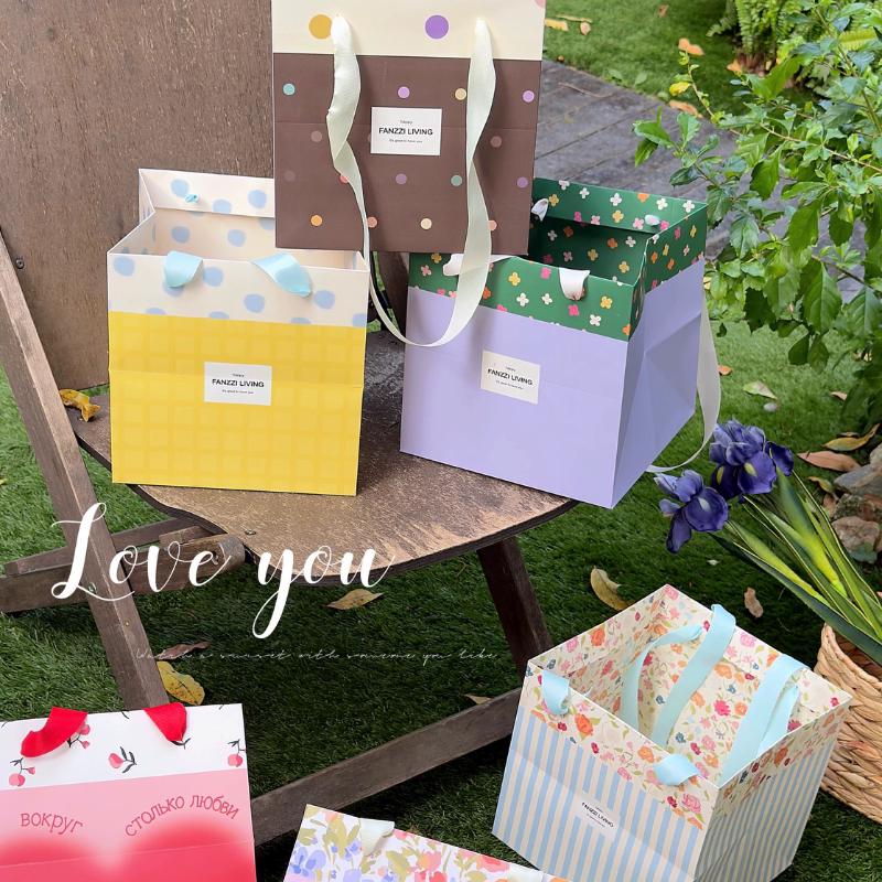 Gift Bag ins Stylish and Beautiful Large Thickened Birthday Gift Bag Paper Bag for Gift Giving Hand-Held Bag
