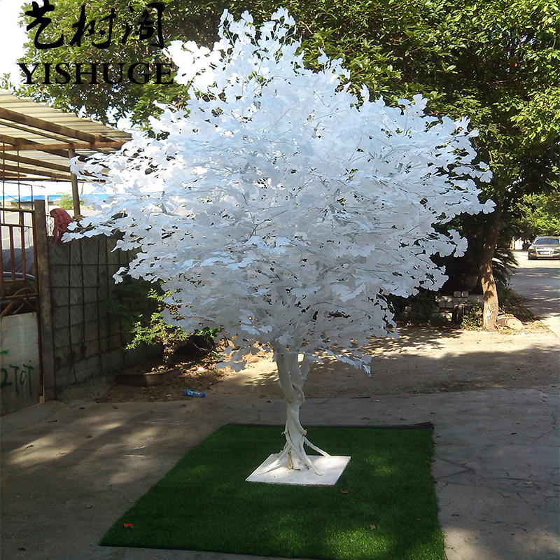 Simulation Fake Gingko Tree Wedding Qing Dry Branches Golden Hair Treasure Tree Living Room Banyan Tree Branches Decorated White Trunk Wedding props